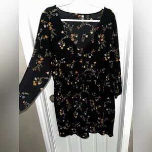 Floral Black Dress